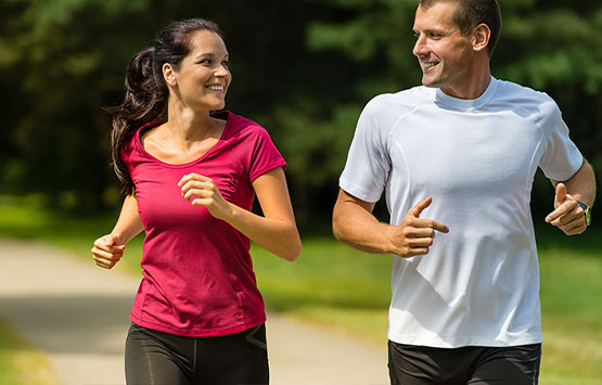 Couple jogging together to get healthy in Livermore